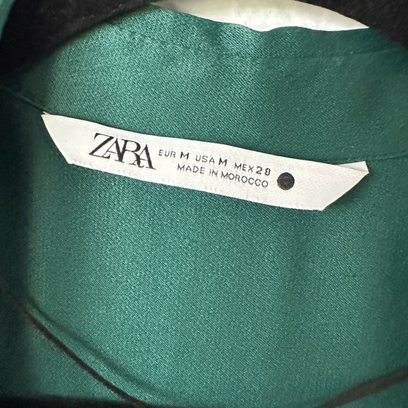 ZARA Limited Edition Green Long Sleeves Maxi Wrap Around Medium Cocktail Dress - Picture 3 of 13